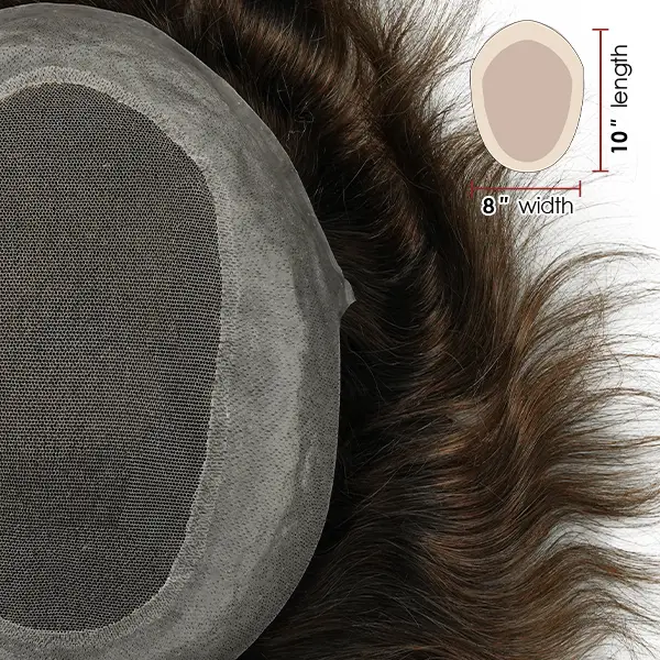 FLAS | French Lace Top with Thin Skin Perimeter Men's Hairpiece - Image 3